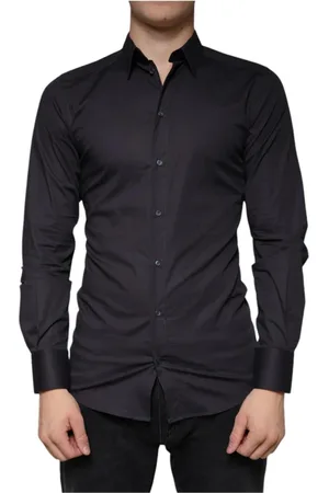 Dolce & Gabbana Heren, Overhemden, Zwart, Maat: S Katoen