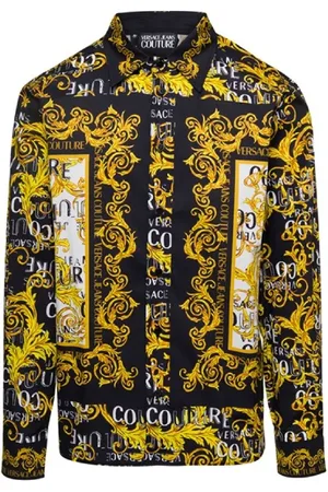 VERSACE Heren, Overhemden, Zwart, Maat: 2XL Katoen