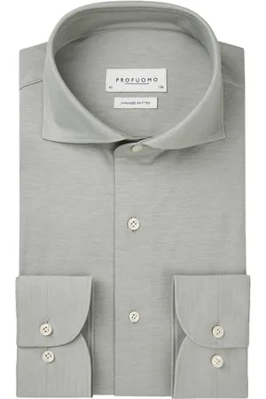 Profuomo Heren, Overhemden, Groen, Maat: L