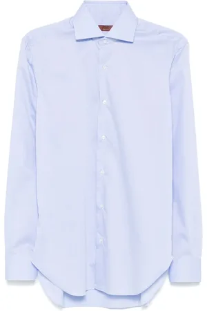 BARBA Heren, Overhemden, Blauw, Maat: XL Katoen