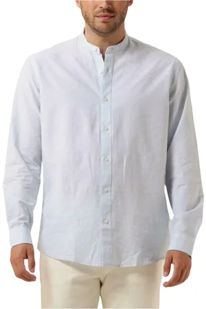 SELECTED Heren, Overhemden, Blauw, Maat: L Linnen