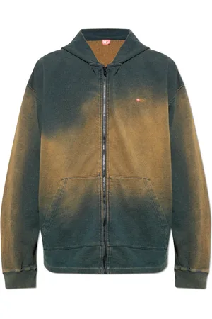 Diesel Heren, Sweatshirts & Hoodies, Bruin, Maat: 2XL Katoen