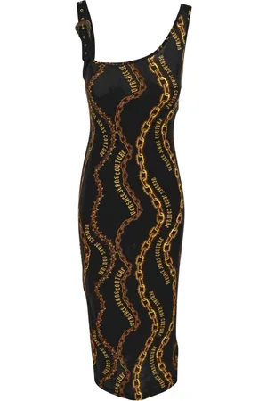 VERSACE Dames, Jurken, Zwart, Maat: 3XS Katoen