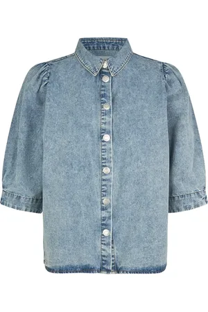 Lollys Laundry Dames, Blouses & Shirts, Blauw, Maat: 2XL Denim