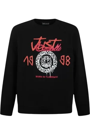Roberto Cavalli Heren, Sweatshirts & Hoodies, Zwart, Maat: XS Fleece