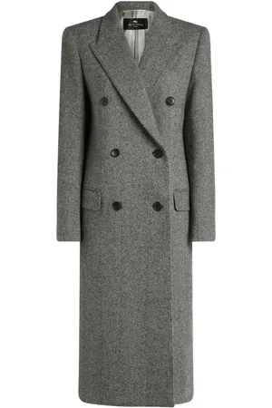 Etro Dames, Mantels, Grijs, Maat: S Wol