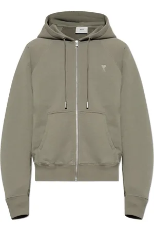 Ami Heren, Sweatshirts & Hoodies, Grijs, Maat: S Katoen