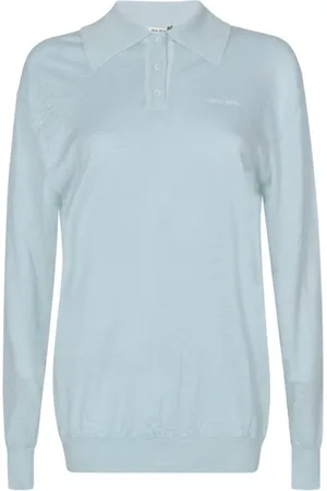 Miu Miu Dames, Tops, Blauw, Maat: S Kasjmier