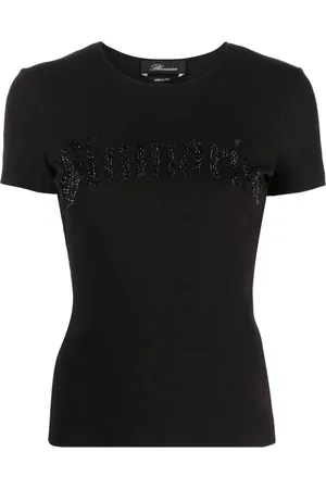 BLUMARINE Dames, Tops, Zwart, Maat: M Katoen