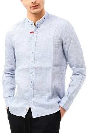 BOB der Bär Heren, Overhemden, Blauw, Maat: 2XL Linnen