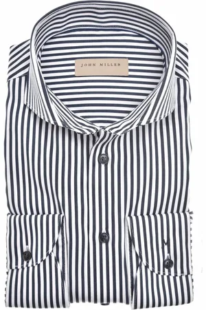 john miller Heren, Overhemden, Blauw, Maat: XL Katoen