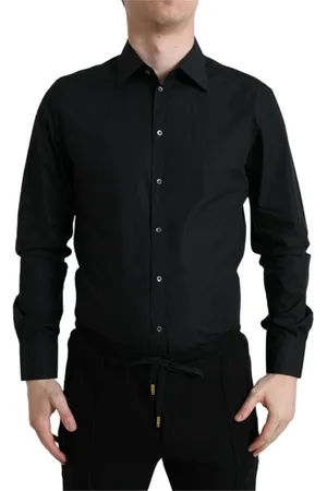 Dolce & Gabbana Heren, Overhemden, Zwart, Maat: XS Katoen