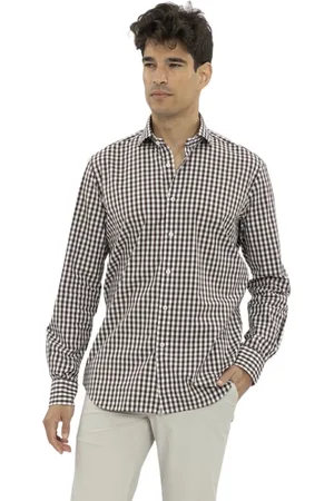 Xacus Heren, Overhemden, Bruin, Maat: 2XL Katoen