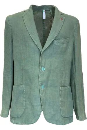 0-105 Heren, Jassen, Groen, Maat: 2XL Linnen