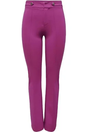 ONLY Dames, Broeken, Paars, Maat: S Nylon
