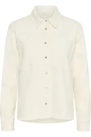 Kaffe Dames, Jassen, Wit, Maat: S Denim