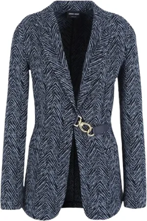 Giorgio Armani Dames, Jassen, Blauw, Maat: S Viscose