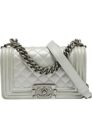 CHANEL Dames, Pre-owned, Grijs, Maat: ONE Size Leer