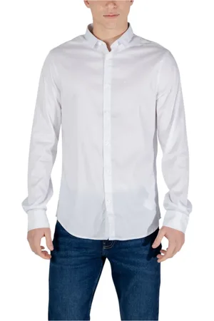 Armani Exchange Heren, Overhemden, Wit, Maat: 2XL Polyamide