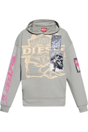 Diesel Heren, Sweatshirts & Hoodies, Grijs, Maat: 2XL Katoen