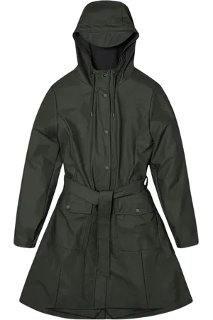 Rains Dames, Mantels, Groen, Maat: XL Leer