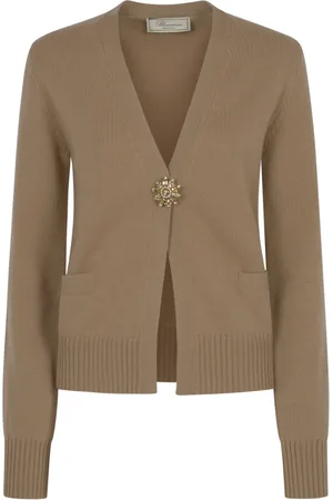 BLUMARINE Dames, Truien, Bruin, Maat: S Wol