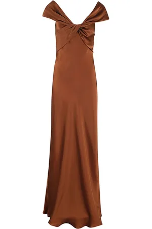 Alberta Ferretti Dames, Jurken, Bruin, Maat: S Satijn