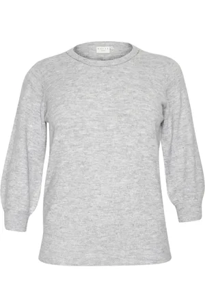 Kaffe Dames, Truien, Grijs, Maat: XL Leer
