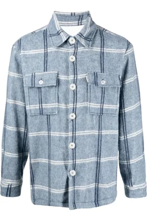 Family First Heren, Overhemden, Blauw, Maat: L Flanel