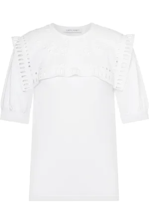 Alberta Ferretti Dames, Tops, Wit, Maat: M Katoen