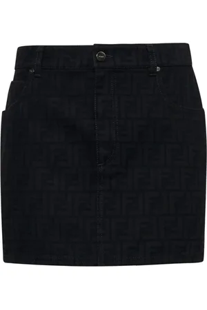 Fendi Dames, Rokken, Zwart, Maat: XS Denim