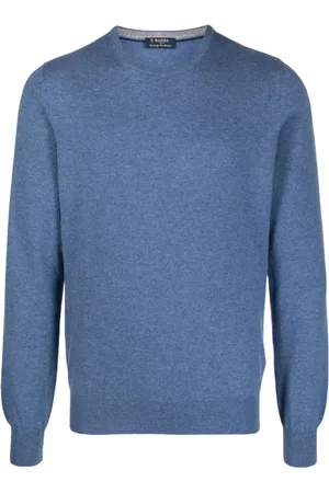 BARBA Heren, Truien, Blauw, Maat: 2XL Kasjmier