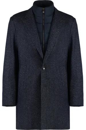 HUGO BOSS Heren, Mantels, Blauw, Maat: M Wol