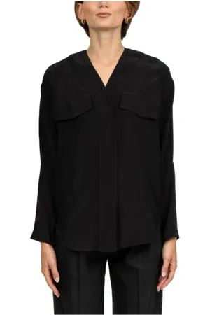 TELA Dames, Blouses & Shirts, Zwart, Maat: XS Viscose