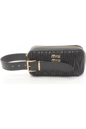 Miu Miu Dames, Pre-owned, Zwart, Maat: ONE Size Leer