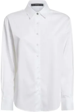 Guess Dames, Blouses & Shirts, Wit, Maat: 2XL Katoen