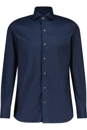 Finamore Heren, Overhemden, Blauw, Maat: 2XL Katoen