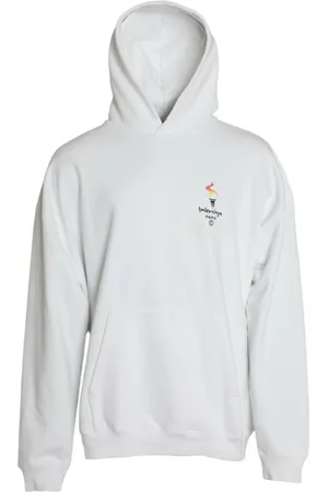 Balenciaga Heren, Sweatshirts & Hoodies, Wit, Maat: L Katoen