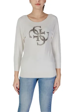 Guess Dames, Truien, Wit, Maat: 2XL Leer
