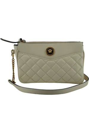 VERSACE Heren, Tassen, Grijs, Maat: ONE Size Leer