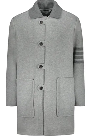 Thom Browne Heren, Mantels, Grijs, Maat: S Wol