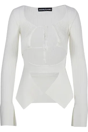 ANDREA ADAMO Dames, Tops, Wit, Maat: M