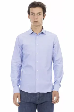 BALDININI Heren, Overhemden, Blauw, Maat: M Katoen