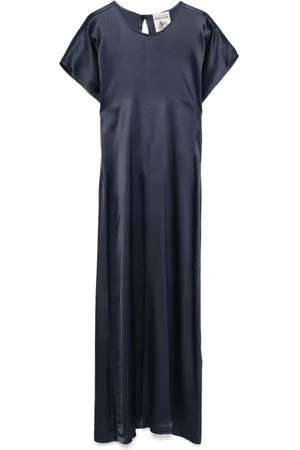 SEMICOUTURE Dames, Jurken, Blauw, Maat: L Zijde