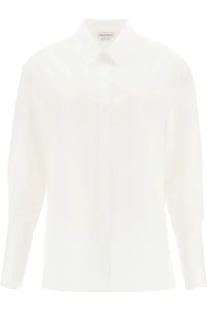 Alexander McQueen Dames, Blouses & Shirts, Wit, Maat: M Katoen
