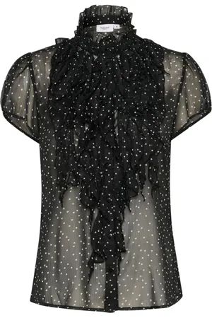 Saint Tropez Dames, Blouses & Shirts, Zwart, Maat: XS