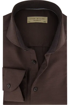john miller Heren, Overhemden, Bruin, Maat: 3XL