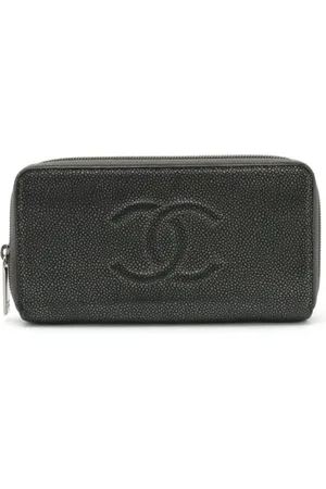 CHANEL Dames, Pre-owned, Grijs, Maat: ONE Size Leer