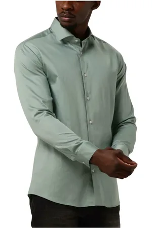 Genti Heren, Overhemden, Groen, Maat: 2XL Katoen