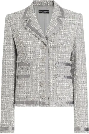 Dolce & Gabbana Dames, Jassen, Grijs, Maat: M Tweed